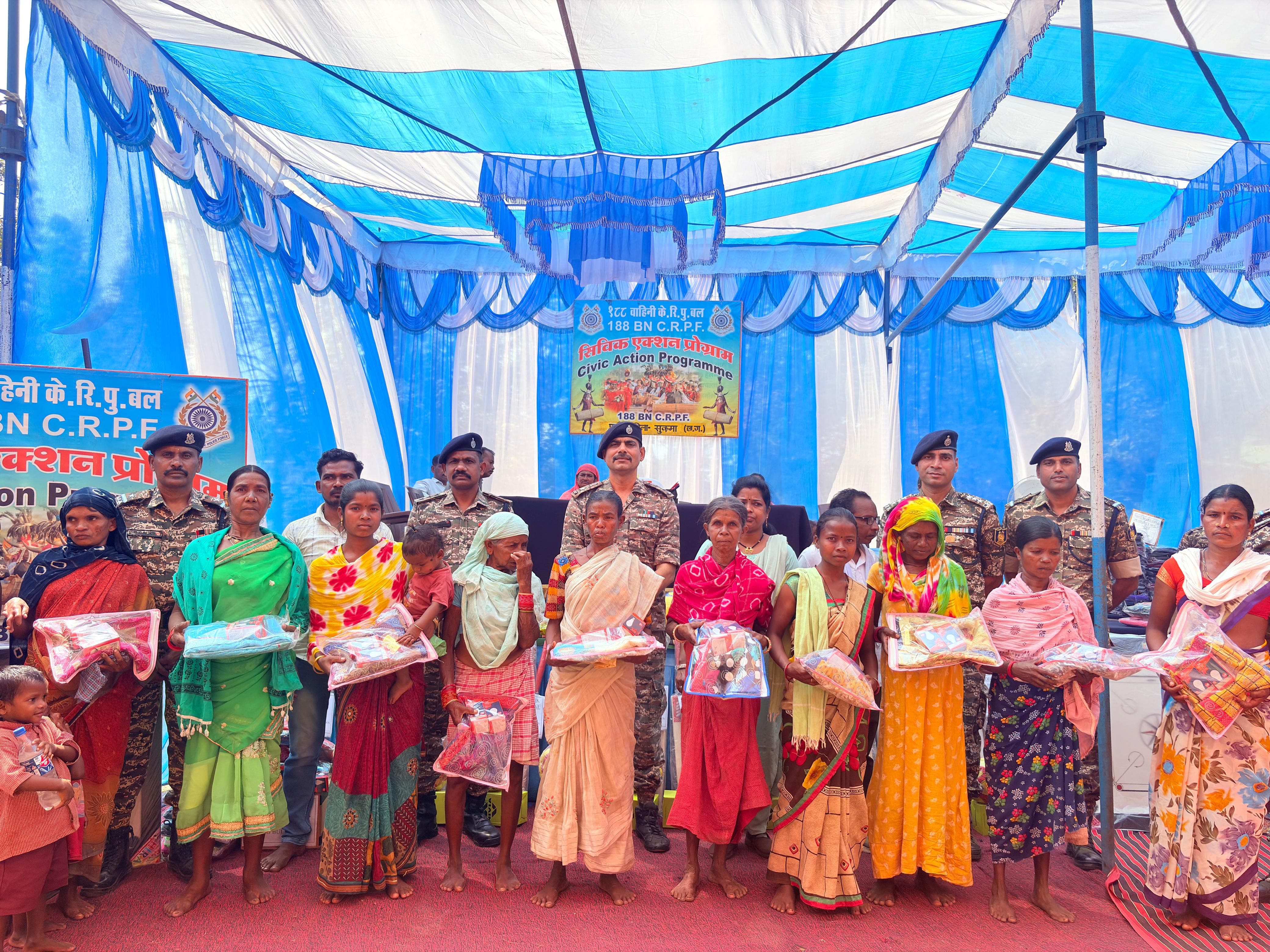 Distributed daily use items to villagers in Civic Action Program