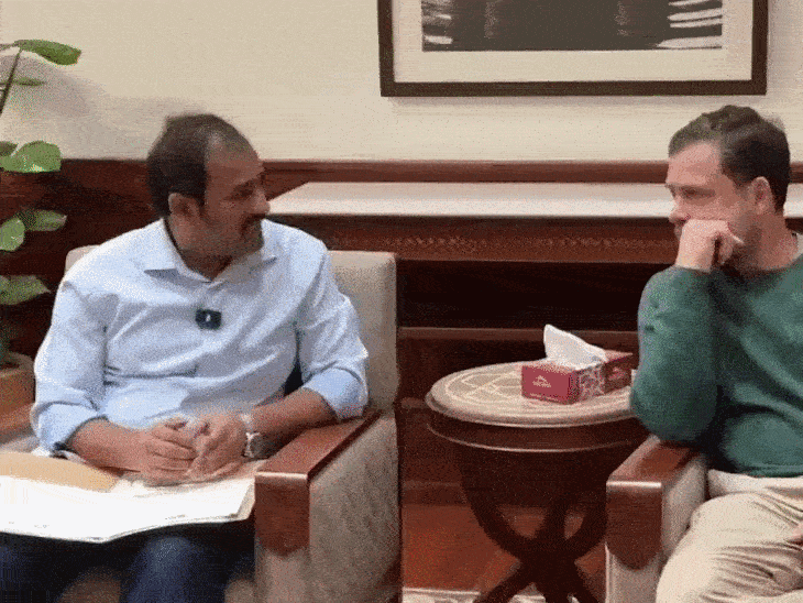 कांग्रेस ने सोमवार को X पर राहुल गांधी और गिग वर्कर्स की मुलाकात का वीडियो शेयर किया। - Dainik Bhaskar