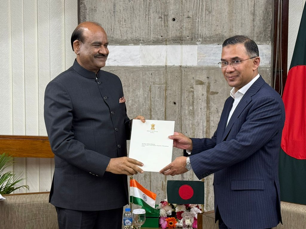 Om Birla also gave a congratulatory letter to Tariq Rehman.