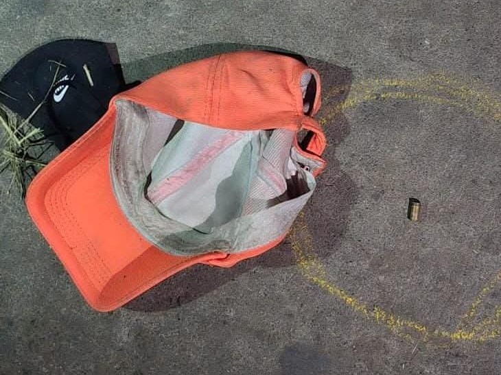 बदमाशों की फायरिंग के बाद मौके पर पड़ा गोली का खोल।