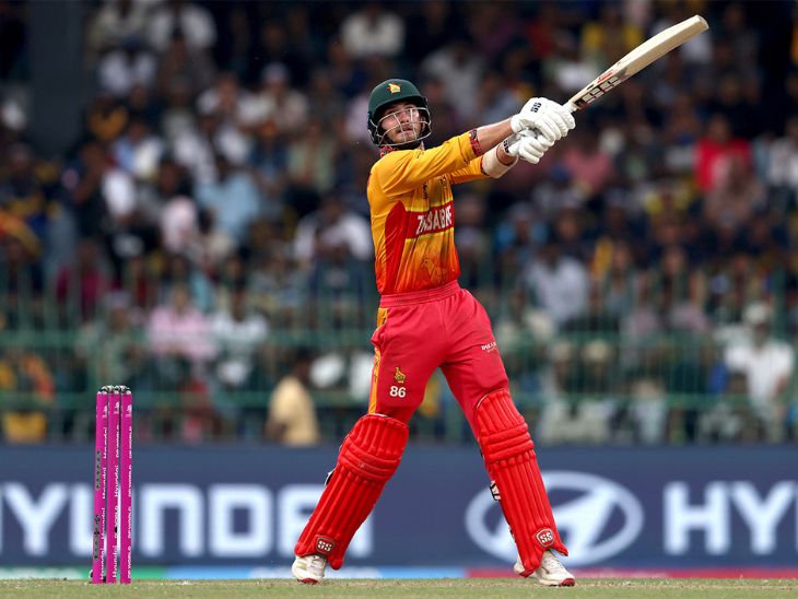 जिम्बाब्वे के ब्रायन ब्रेनेट ने 48 बॉल में 63 रन की नाबाद पारी खेली। - Dainik Bhaskar