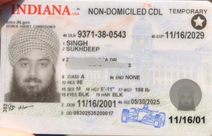सुखदीप सिंह का लाइसेंस।