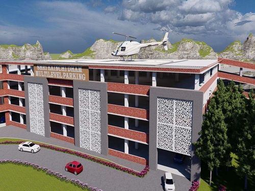 कैंची धाम में प्रस्तावित मल्टीलेवल कार पार्किंग का डिजाइन।