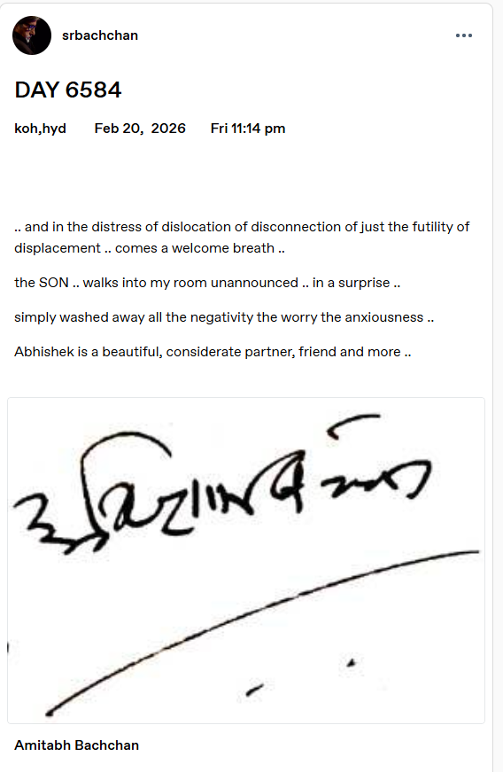 Amitabh Bachchan has shared this post on his blog.