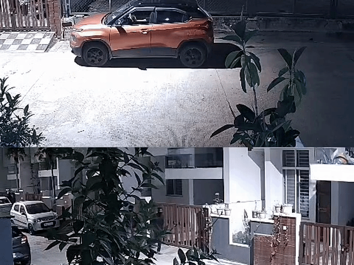 चोर सीसीटीवी में मकान के बाहर घूमते दिखे।