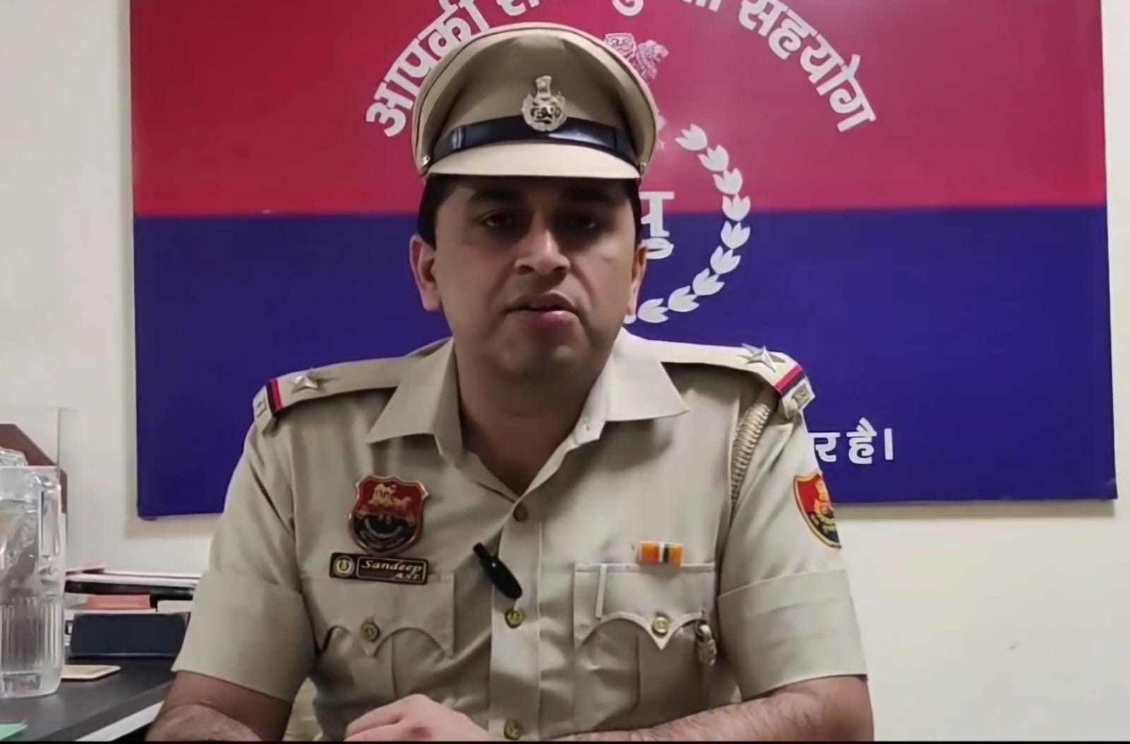 मामले की जानकारी देते गुरुग्राम पुलिस के प्रवक्ता संदीप कुमार।