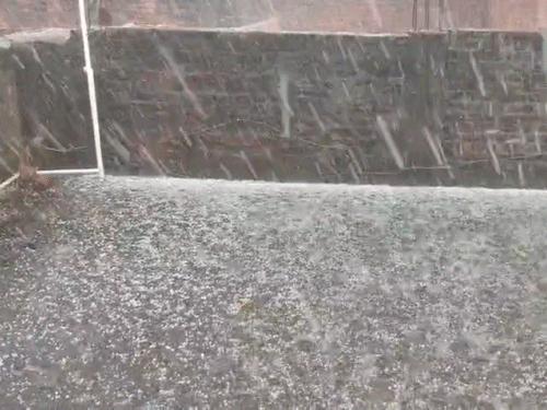 वाड्रफनगर सहित आसपास के इलाकों में ओले गिरे।