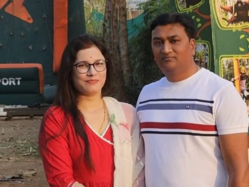 जिला पंचायत अध्यक्ष उमिता लोधी और राहुल सिंह लोधी।