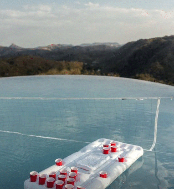 Vijay Deverakonda shared two photos with his fans on his Insta story. This photo is from the pre-wedding celebration, in which they had a pool party.