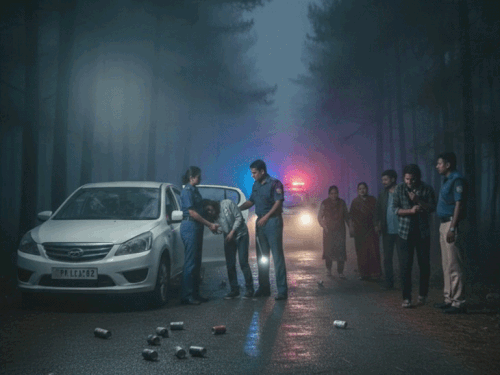 पुलिस को कार के अंदर 15 वर्षीय नाबालिग छात्रा मिली।