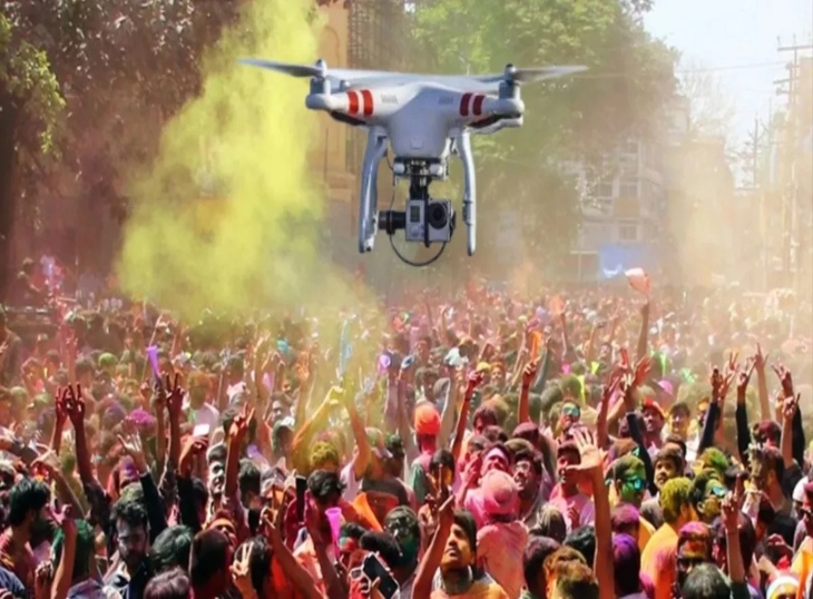 होली में रायपुर जिले में सेंसिटव इलाको में ड्रोन से निगरानी की जाएगी। (फाइल)