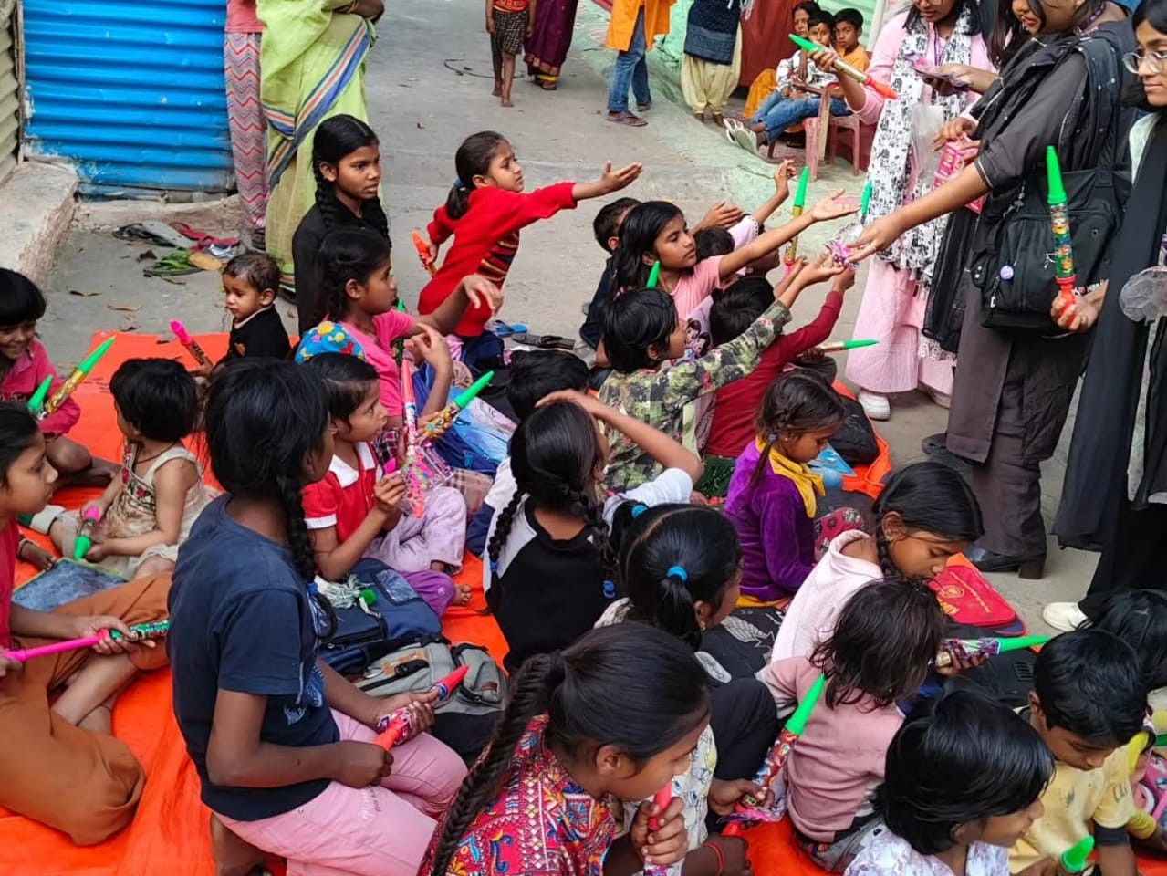 Auraiya Holi Joy: Kids Get Colors & Sweets | Rashtriya Sainik Chhatra ...