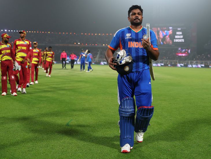 संजू सैमसन ओपनिंग से आखिर तक टिके रहे और भारत को वेस्टइंडीज के खिलाफ अहम जीत दिलाई।