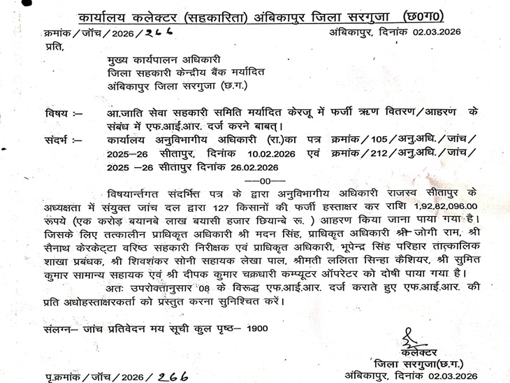 कलेक्टर ने दिए एफआईआर दर्ज करने का आदेश