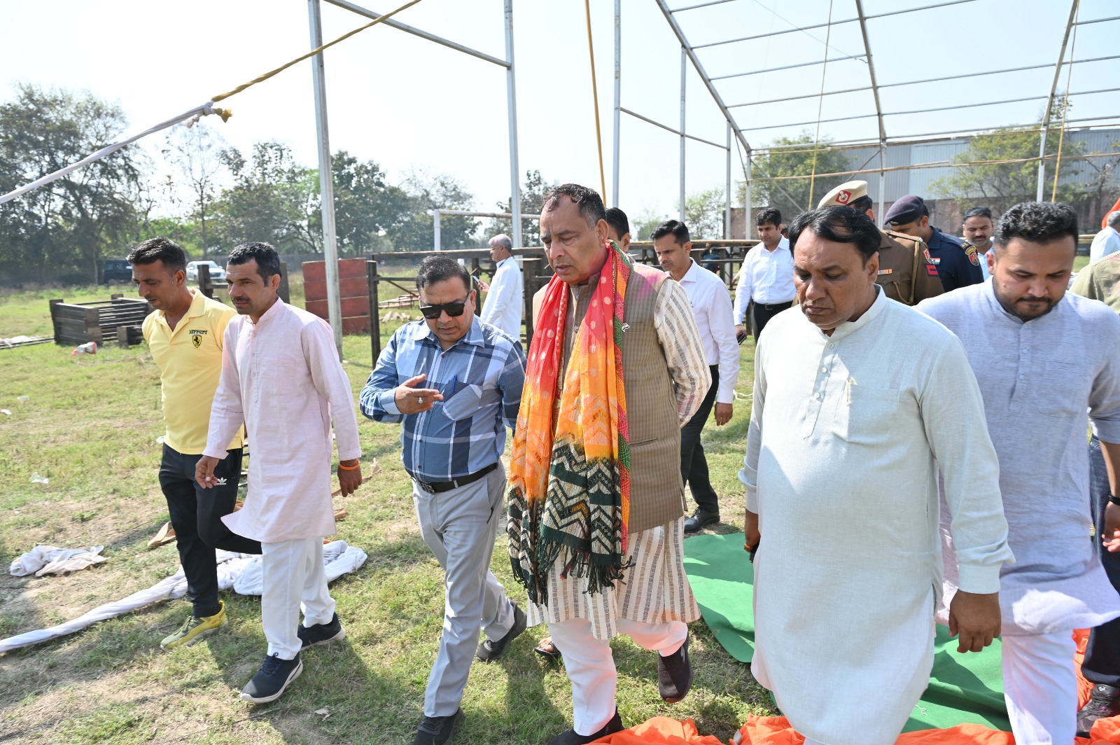 कार्यक्रम की व्यवस्थाओं का जायजा लेने पहुंचे सोमवार को भाजपा प्रदेश अध्यक्ष मोहनलाल बड़ौली।फाइल फोटो