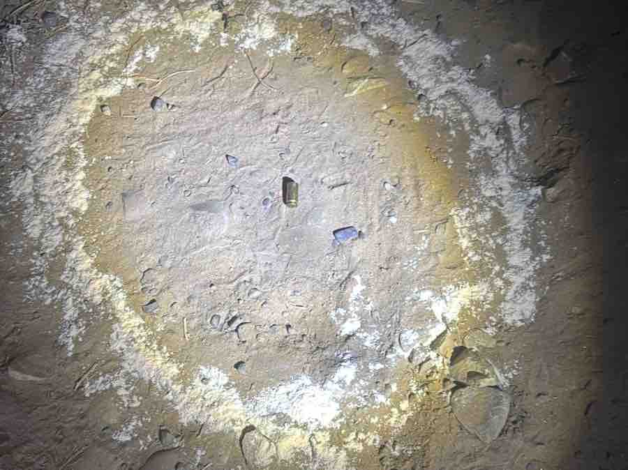 मुठभेड़ वाली जगह गिरा कारतूस का खोल।