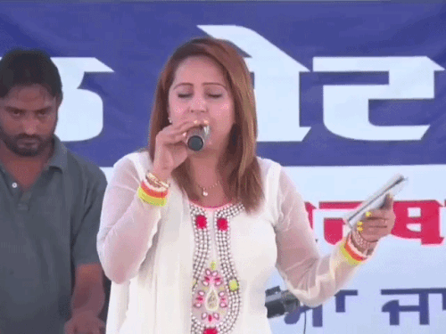 Nancy Grewal singing on stage.- File photo