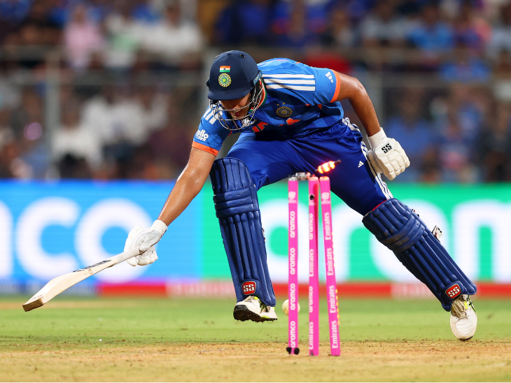 हैरी ब्रूक ने डायरेक्ट थ्रो कर शिवम दुबे को रनआउट किया।