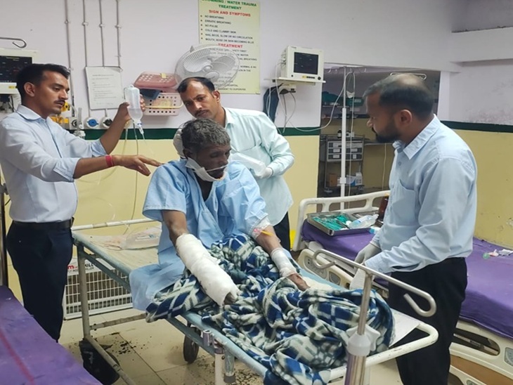 नागरिक अस्पताल में उपचाराधीन घायल।