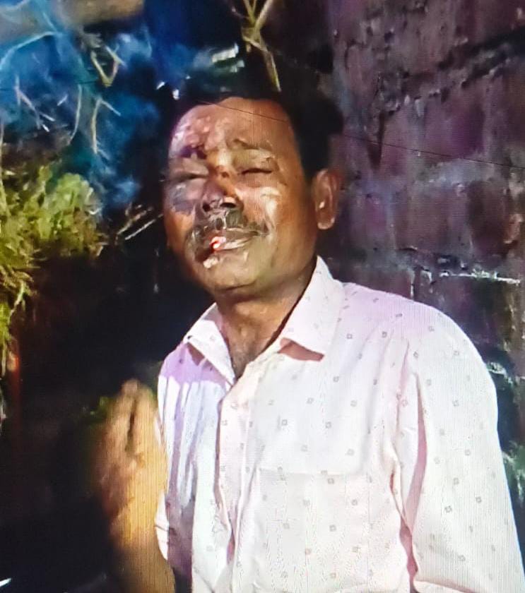 यह तस्वीर आरोपी राजेश की है। कुछ दिन पहले नशे में गिरकर चोटिल हो गया था।