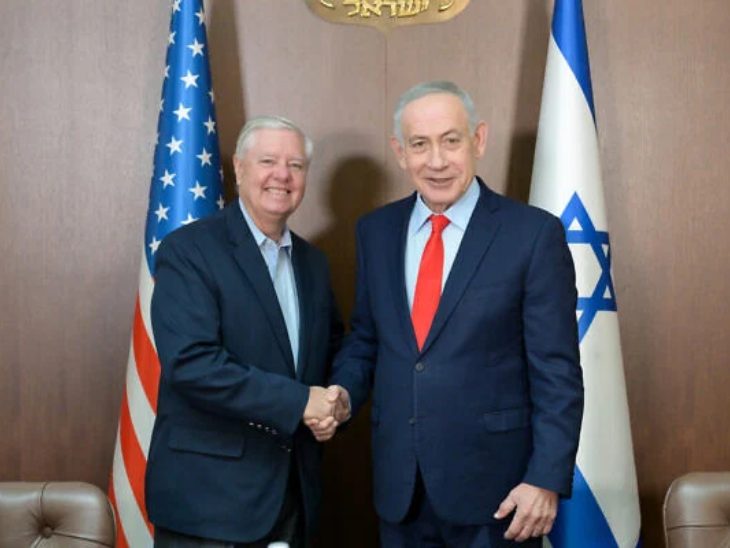 अमेरिकी सीनेटर लिंडसे ग्राहम ने 16 फरवरी 2026 को इजराइल में प्रधानमंत्री बेंजामिन नेतन्याहू से मुलाकात की थी।