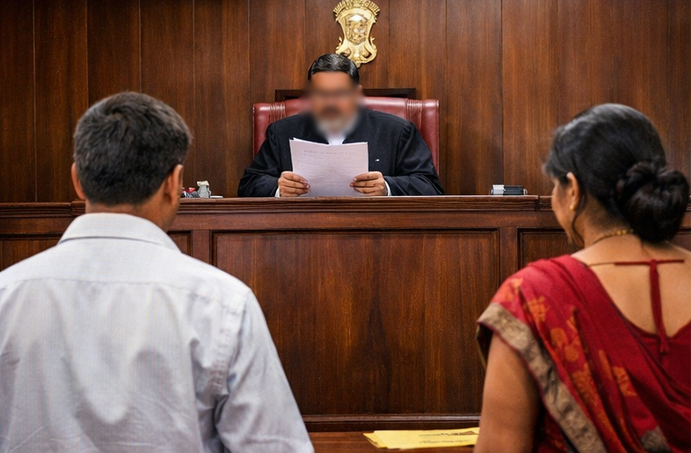 कोर्ट ने पाया कि शिकायतकर्ता और उसके पति के बयानों में कई विरोधाभास हैं। (AI जनरेटेड फोटो)