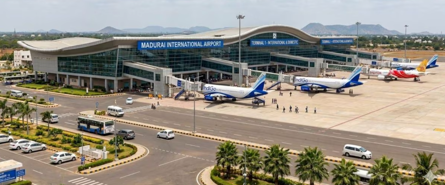 मदुरै एयरपोर्ट से पहली कस्टम ड्यूटी इंटरनेशनल फ्लाइट 1 जनवरी 2012 को उड़ाई गई थी।