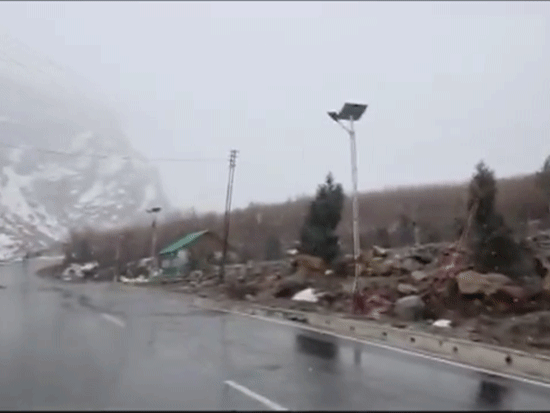 It is snowing in Lahaul Spiti of Himachal since Thursday morning.