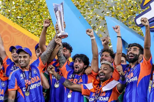 ટીમ ઇન્ડિયાએ ત્રીજી વખત T20 વર્લ્ડકપ જીત્યો.