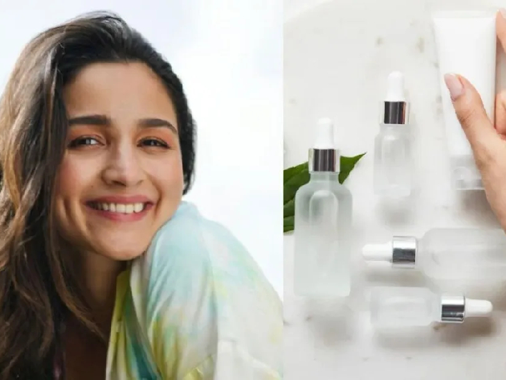 आलिया की रूटीन में हाइड्रेटिंग मिस्ट या सीरम शामिल होता है, ये त्वचा में नमी लौटाने के साथ-साथ उसे मॉइश्चराइजर के लिए तैयार करते हैं। - Dainik Bhaskar