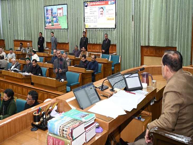 हिमाचल विधानसभा की कार्यवाही का संचालन करते हुए स्पीकर।  -फाइल फोटो। - Dainik Bhaskar