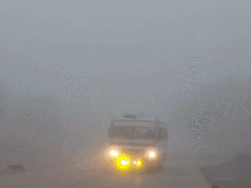 राजस्थान में श्रीगंगानगर के लालगढ़ जाटान क्षेत्र में शुक्रवार सुबह कोहरा छाया।