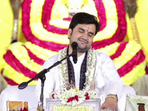 अलवर में इंद्रेश उपाध्याय की कथा का आज पांचवा दिन। - Dainik Bhaskar