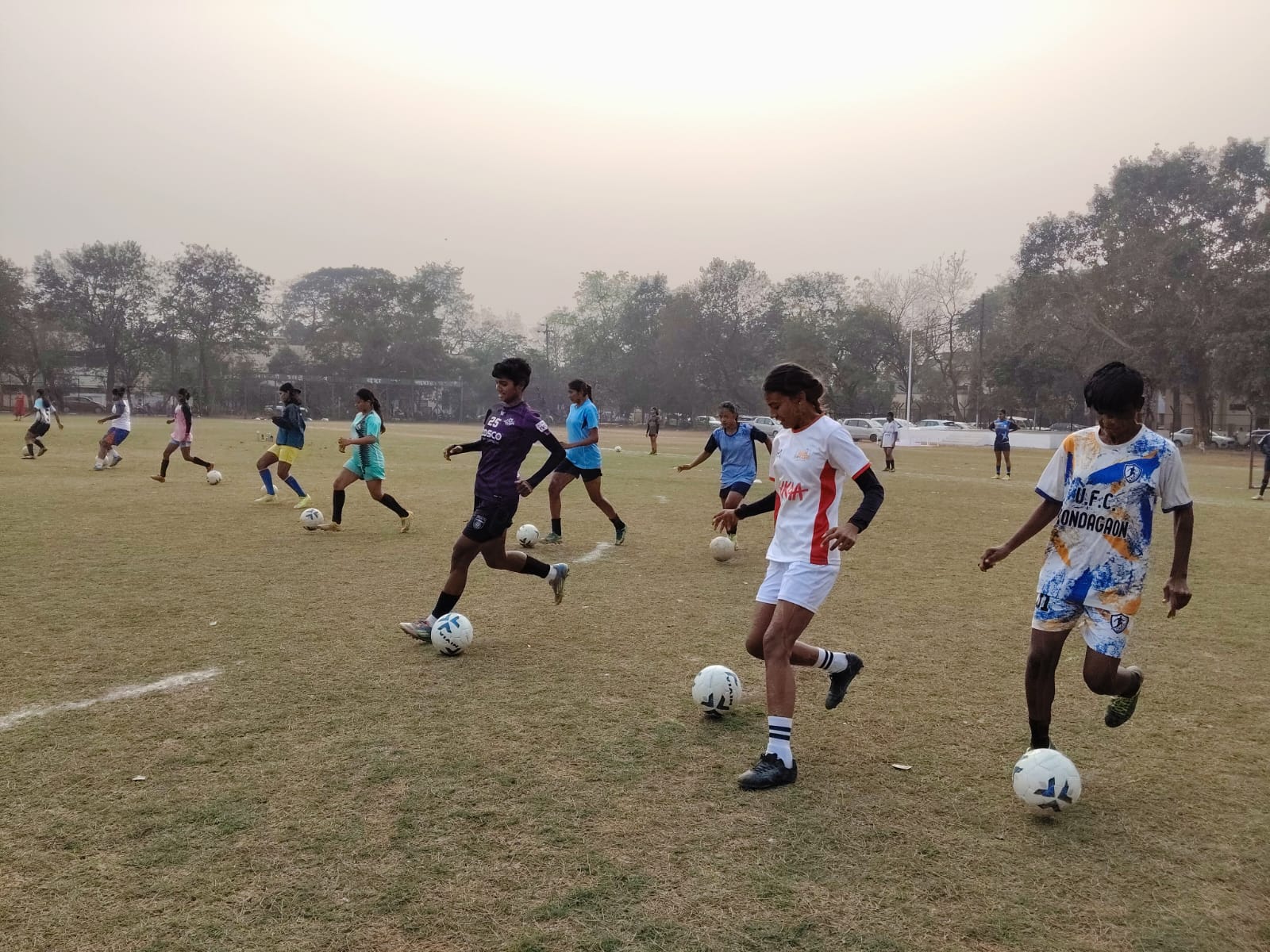 फुटबॉल ट्रेनिंग की तस्वीर।