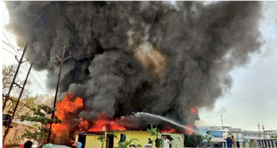 Fire at scrap warehouse on Sanwer Road, brought under control in 4 ...