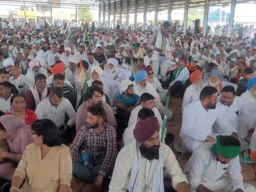 काफी किसान पंजाब से कुरुक्षेत्र पहुंचे।