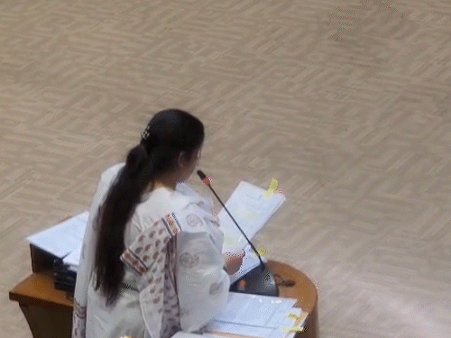 विपक्ष की नेता शबिस्ता जकी ने गोमांस का मुद्दा उठाया।