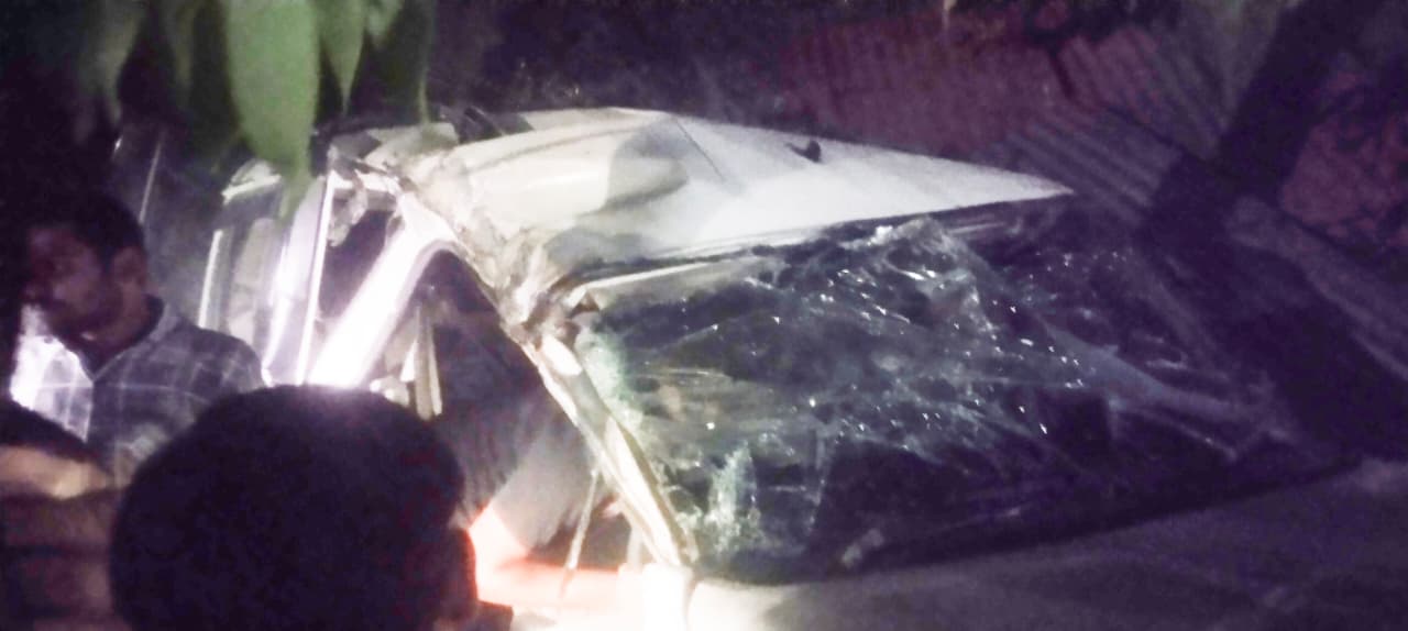 High speed Scorpio hits electric pole, driver seriously injured