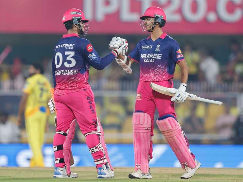 वैभव सूर्यवंशी और यशस्वी जायसवाल ने 38 बॉल पर 75 रन की साझेदारी करके राजस्थान रॉयल्स को सबसे बड़ी जीत दिला दी। - Dainik Bhaskar