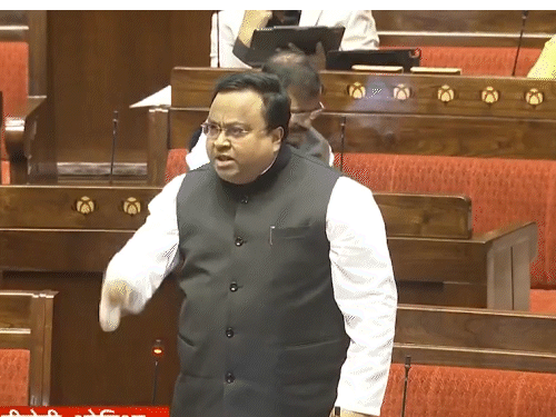 BJD सांसद सस्मित पात्रा ने सोमवार को राज्यसभा में निशिकांत दुबे की टिप्पणी का विरोध किया था।