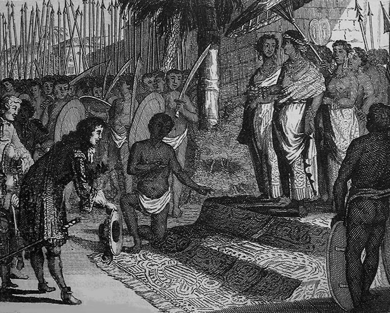 नीउहोफ के यात्रा वृत्तांत में रानी उमयम्मा से मुलाकात का यह चित्र मिलता है। नीउहोफ लिखते हैं, ‘700 से ज्यादा नायर सिपाहियों के बीच रानी सिर्फ अपने कंधों पर एक गमछा लटकाए आईं थी। ’