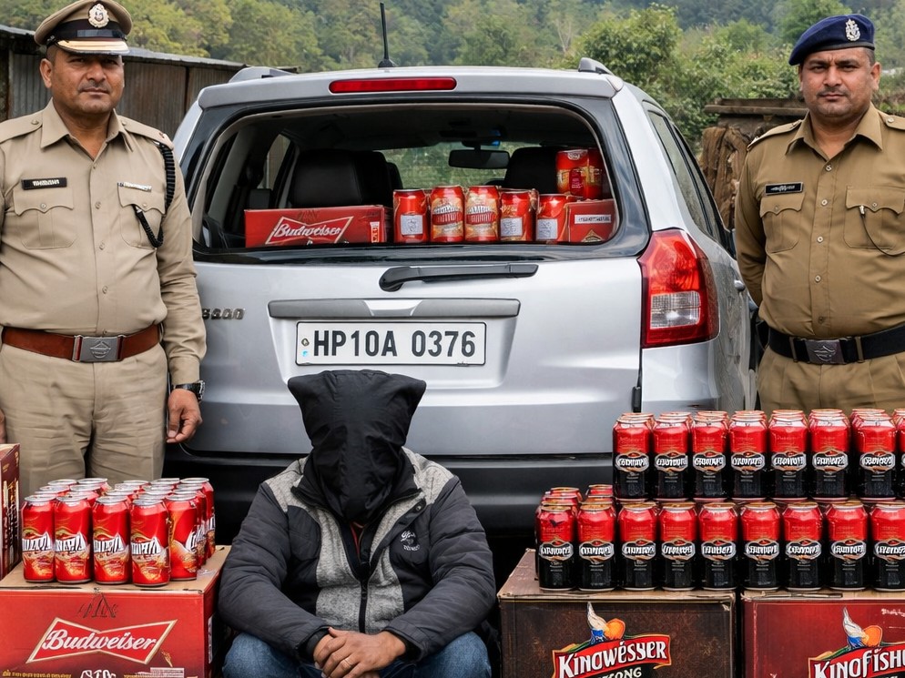 Mandi Police Seize Illegal Liquor and Beer, Driver Arrested | Mandi News