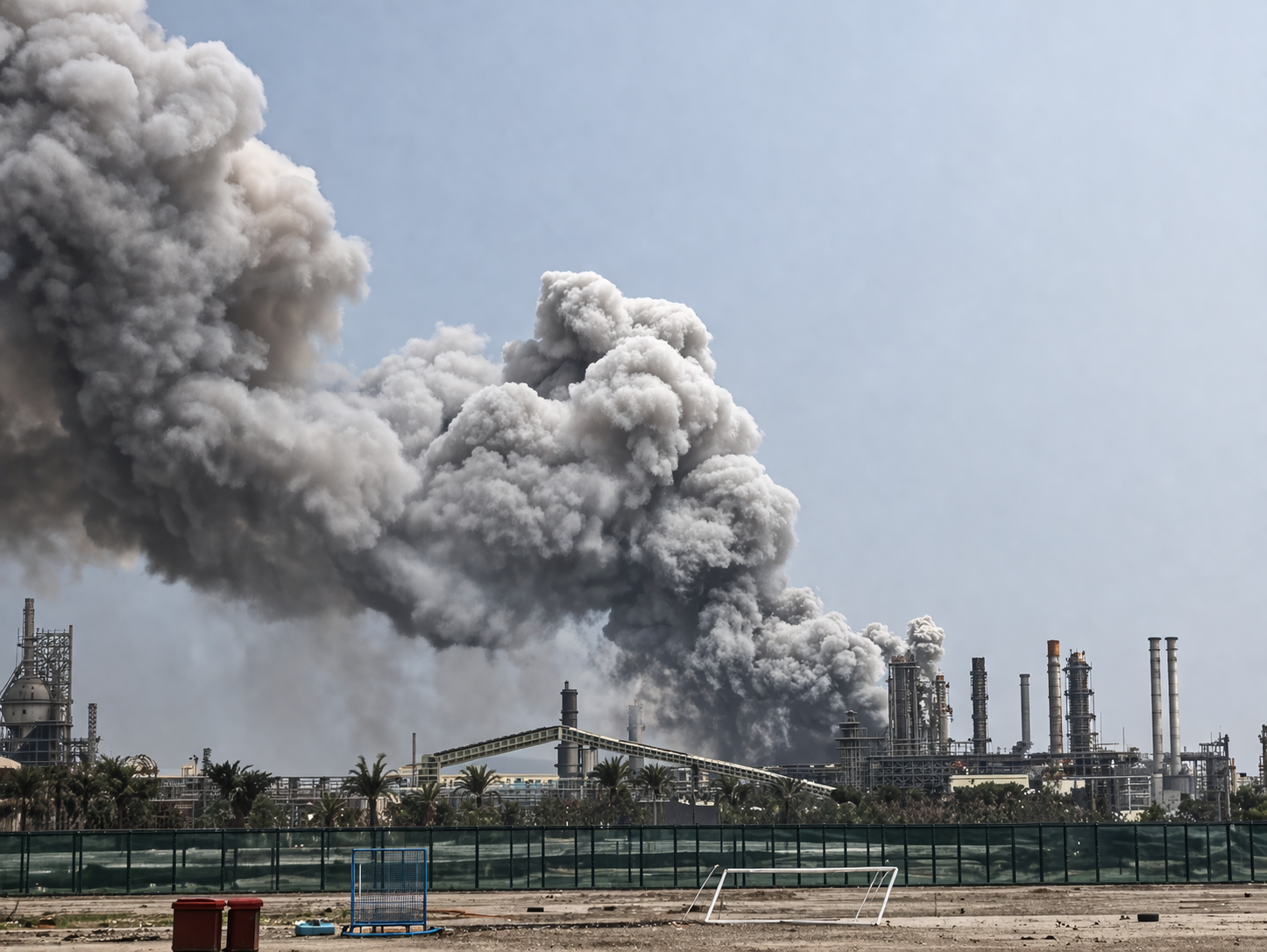 मीना अल-अहमदी पोर्ट पर बनी ऑयल रिफाइनरी पर हमले की फाइल फोटो।