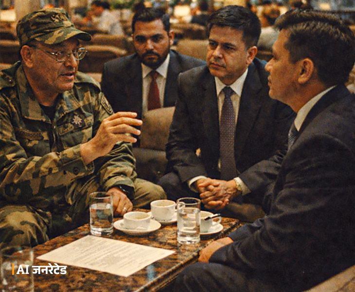 बैंकॉक में ULFA और टाटा टी के अधिकारियों के बीच हुई मीटिंग का AI जनरेटेड फोटो।