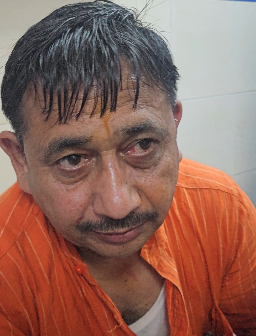 घायल भाजपा नेता संत सुरहेती।