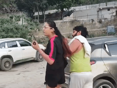 The driver who came with her taking the woman with him.