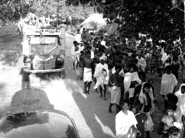 पांडिचेरी की आजादी के आंदोलन के दौरान मिल मजदूर।