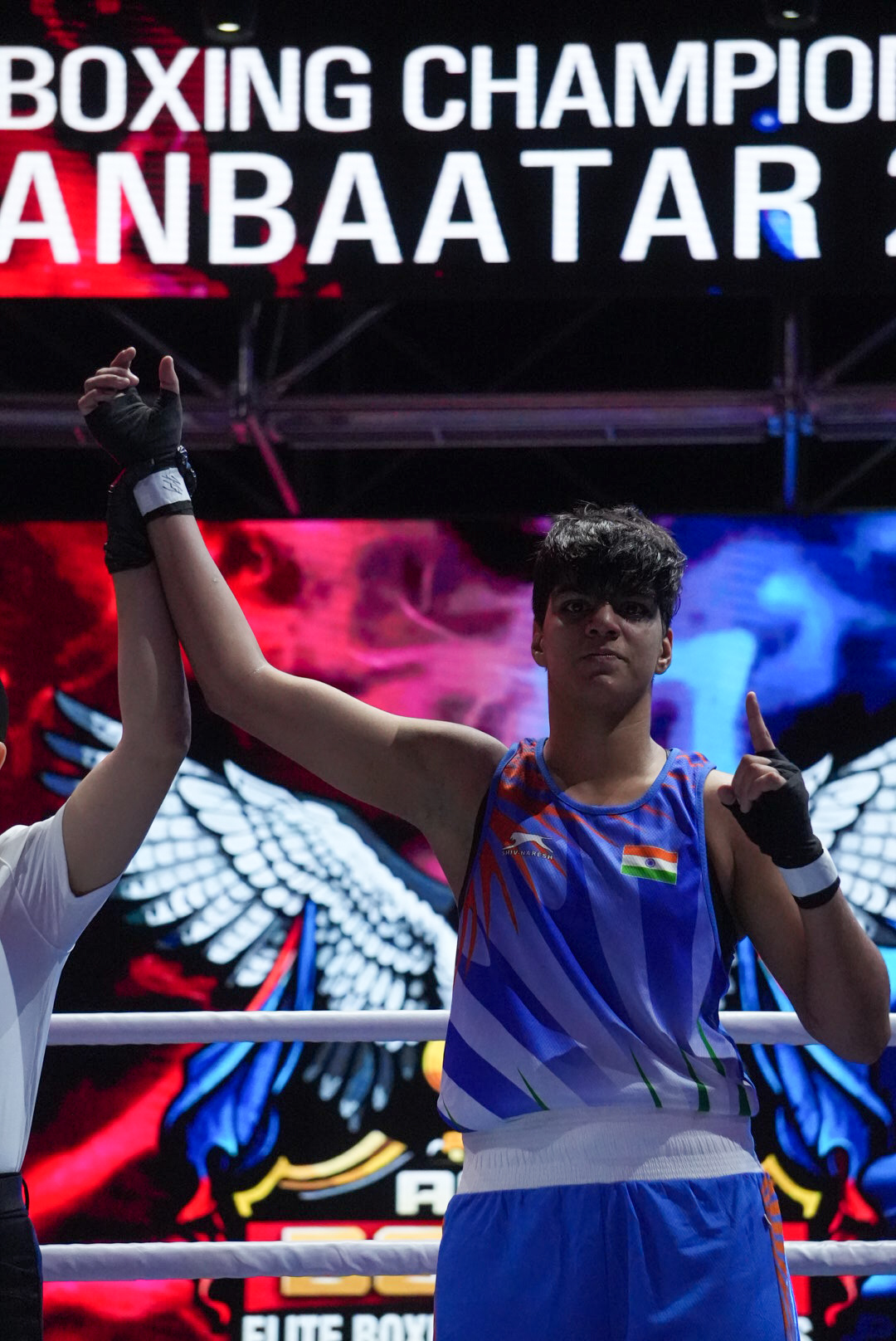 60 किलोग्राम वेट कैटगिरी में प्रिया नेमंगोलिया की नामून मोंखोर को 5-0 से हराकर एशियन बॉक्सिंग चैंपियनशिप के फाइनल में अपना स्थान पक्का किया।