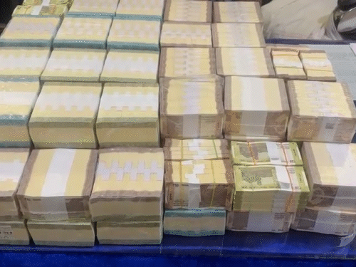 10, 20 और 50 रुपए के नए नोटों की 81 गड्डियां मिली हैं।