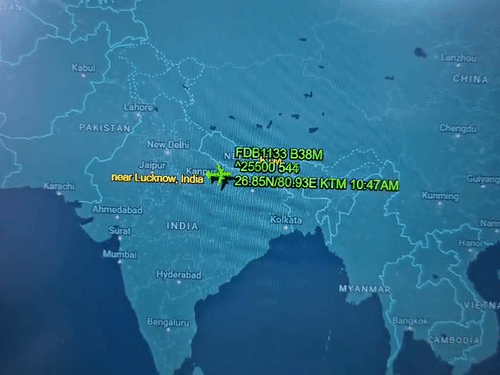 यह फ्लाई दुबई के विमान का रडार विजुअल है।